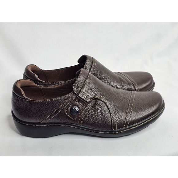 CLARKS COLLECTION Womens Cora Poppy Slip On Comfort Dress Shoe Size 7M brown - Picture 2 of 8